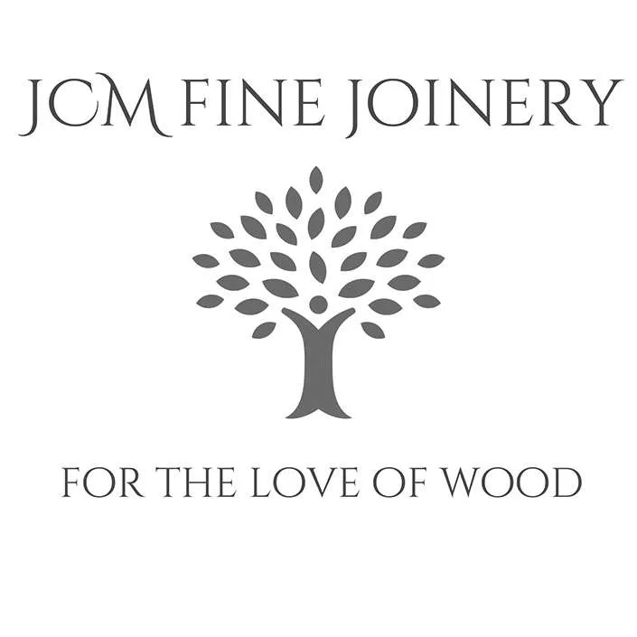 JCM Fine Joinery logo with the tagline for the love of wood